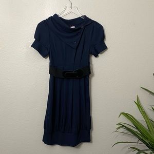 Epilogue cowl neck button wide belt dress NWT